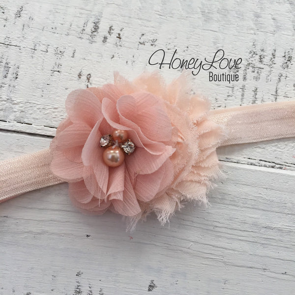 Little Sister - Peach and Gold Glitter