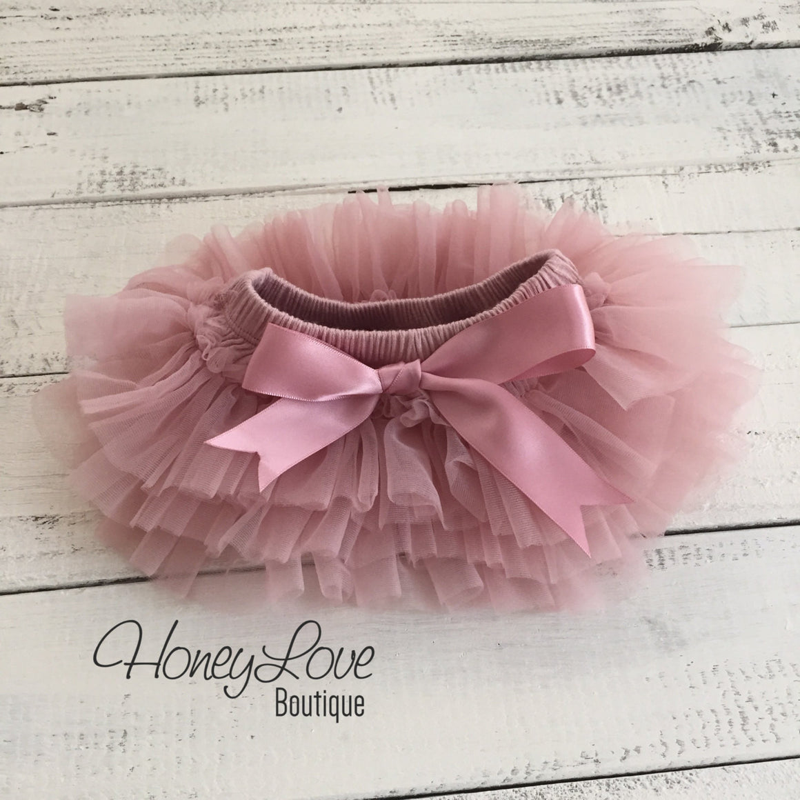 Vintage Pink tutu skirt bloomers and gold glitter headband - HoneyLoveBoutique