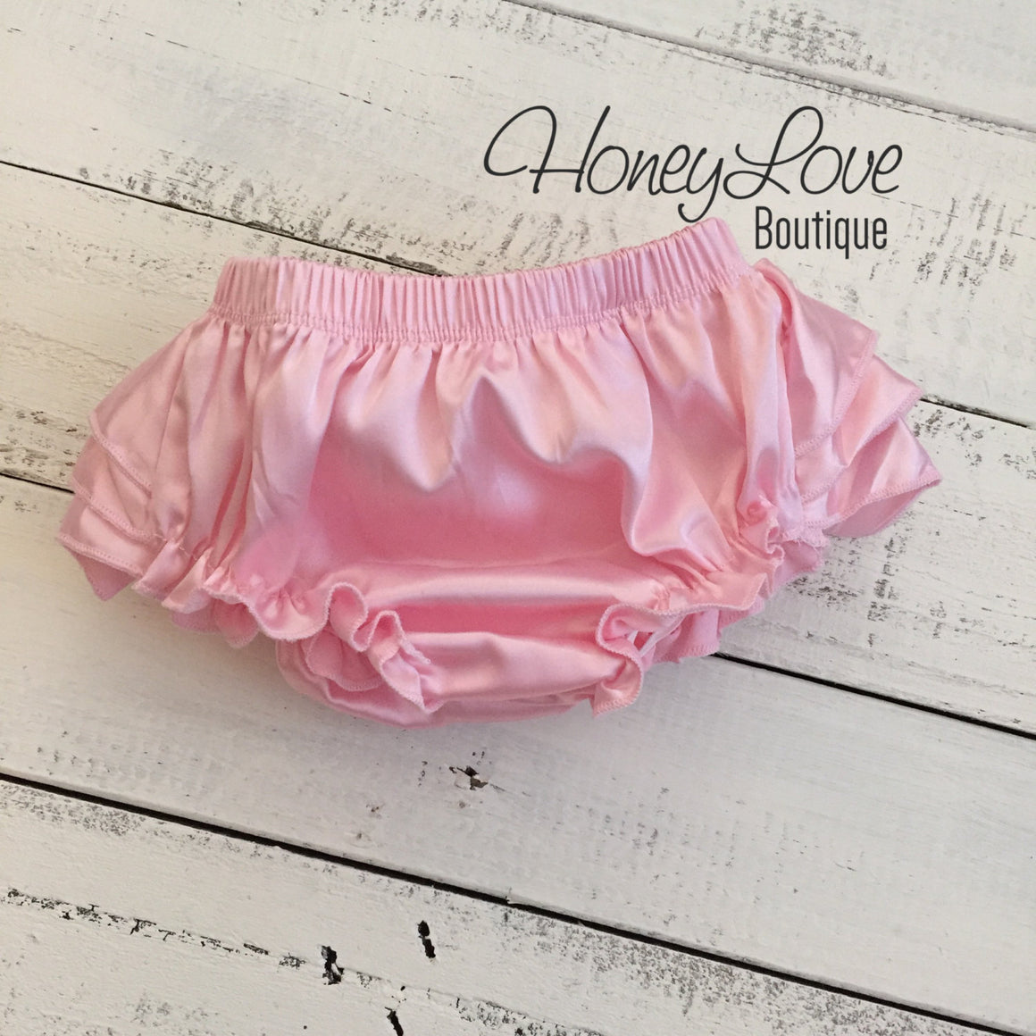 Light Pink Satin Ruffled bloomers - embellished bloomers - HoneyLoveBoutique