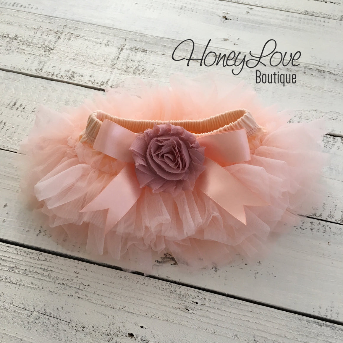 Peach and Vintage Pink tutu skirt bloomers - Embellished bloomers - HoneyLoveBoutique