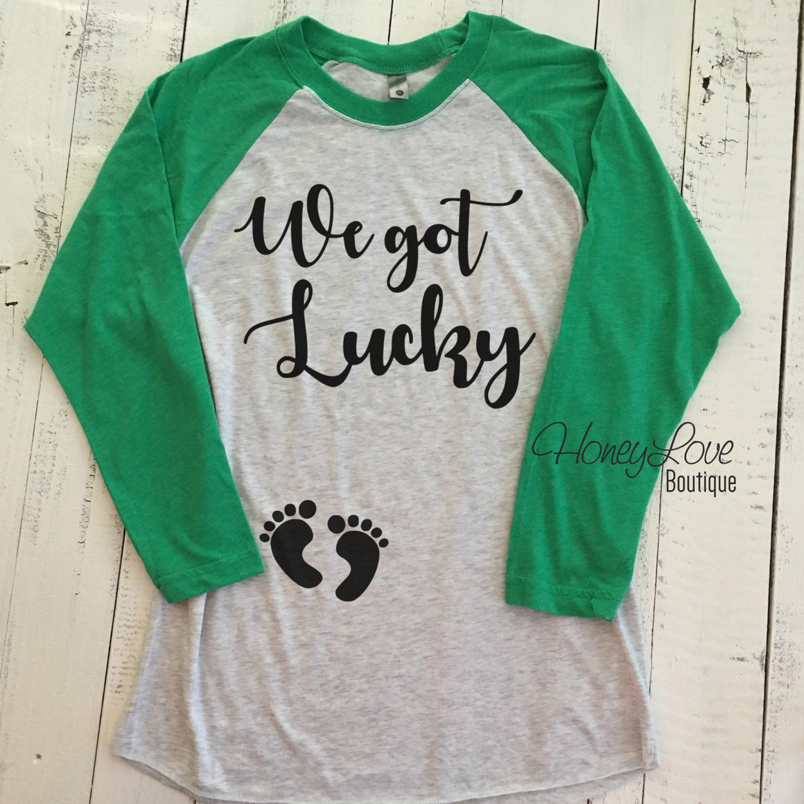 We got Lucky - St. Patrick's Day Pregnancy Announcement - HoneyLoveBoutique