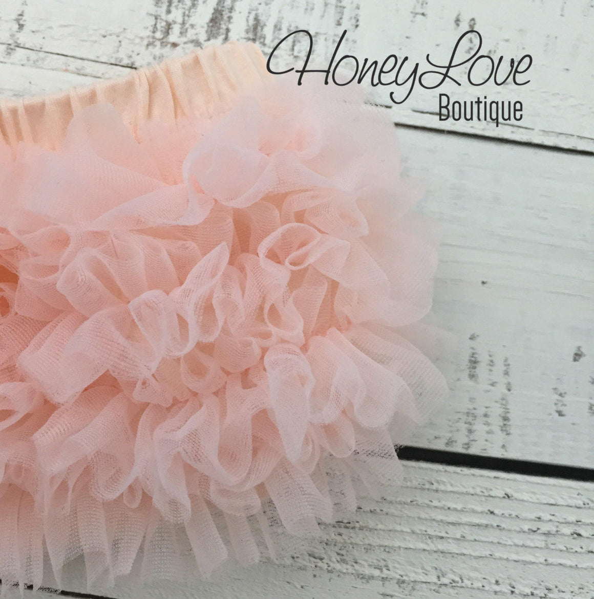Peach Ruffle Bottom Bloomers - embellished bloomers - HoneyLoveBoutique