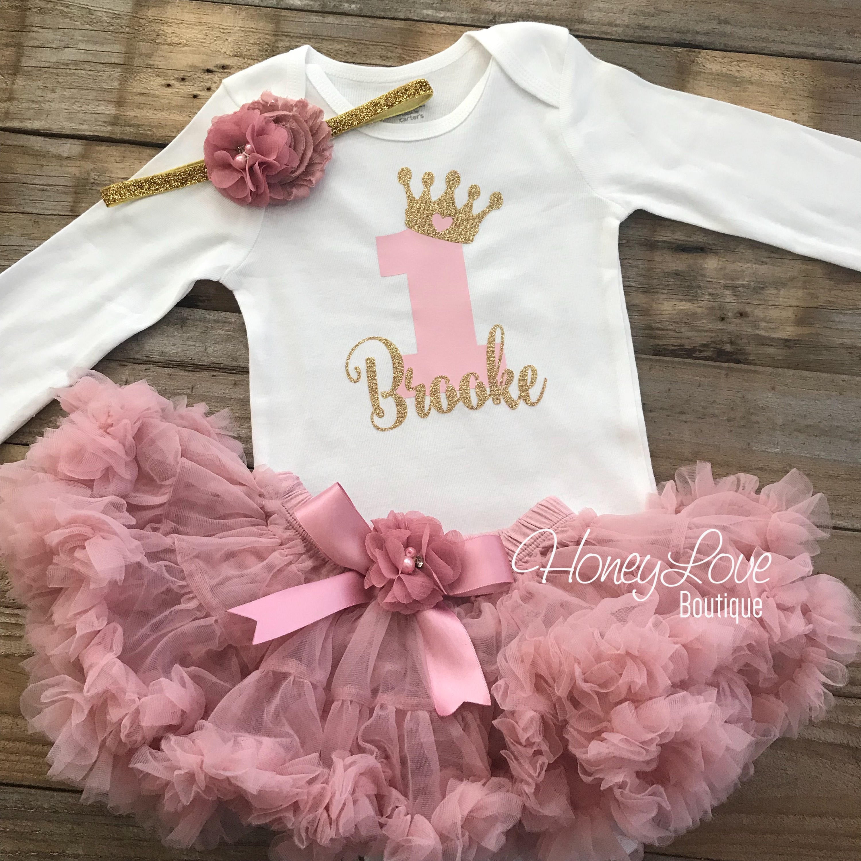 pink and gold first birthday dress This item is unavailable