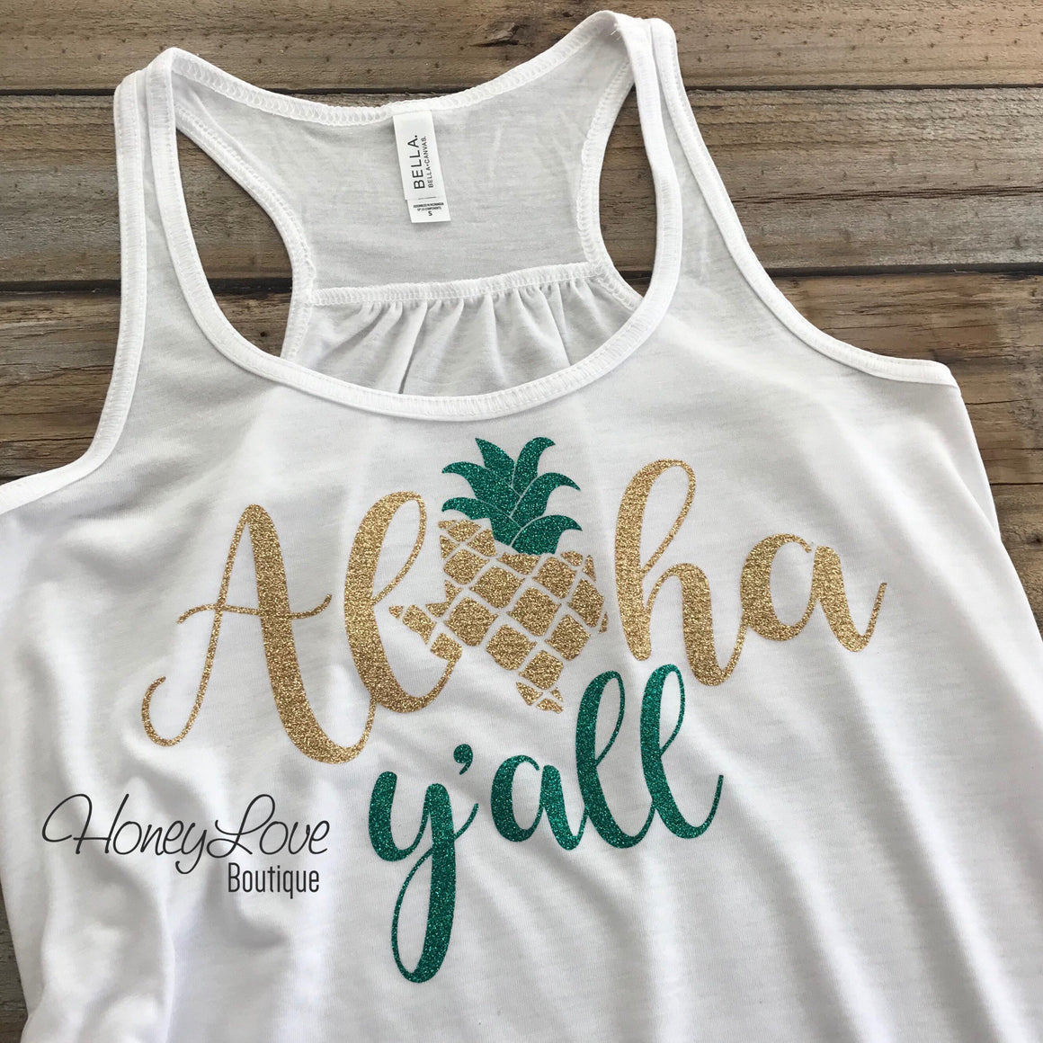 Aloha Y'all Texas Pineapple tank - HoneyLoveBoutique