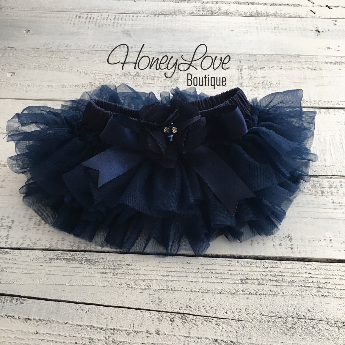 Navy Blue tutu skirt bloomers - Embellished bloomers - HoneyLoveBoutique