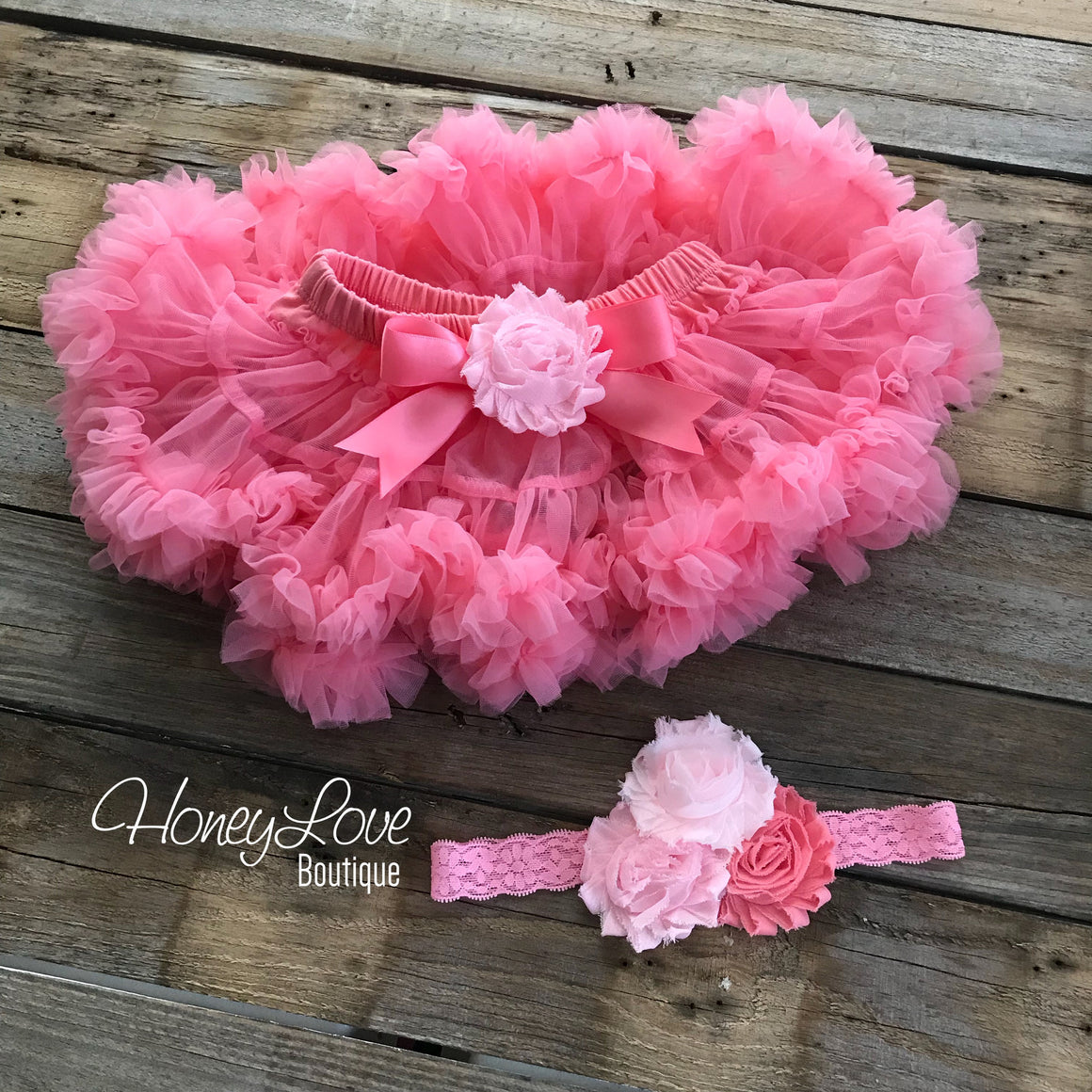 Half Birthday Outfit - Coral Pink and Gold Glitter - embellished pettiskirt - HoneyLoveBoutique