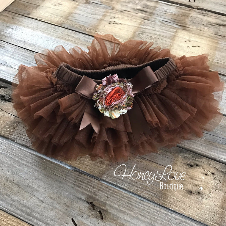 Brown tutu skirt bloomers - embellished tutu skirt bloomers and headba - HoneyLoveBoutique Brown tutu skirt bloomers - embellished tutu skirt bloomers and headba - HoneyLoveBoutique
