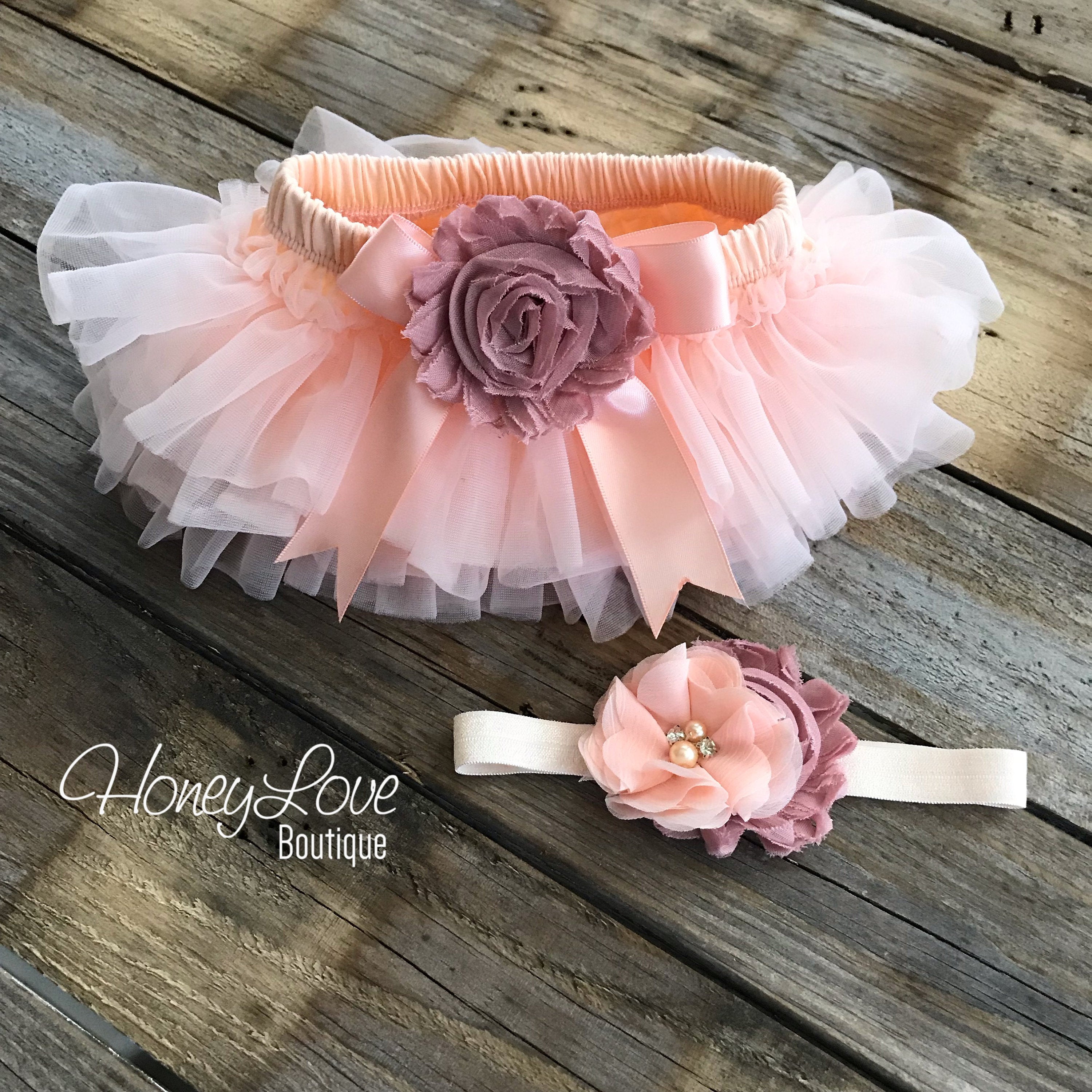 PERSONALIZED Name Outfit - Rose Gold glitter and Peach/Vintage Pink - - HoneyLoveBoutique PERSONALIZED Name Outfit - Rose Gold glitter and Peach/Vintage Pink - - HoneyLoveBoutique