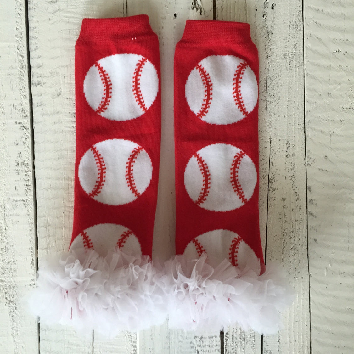 Leg Warmers - Baseball/Softball with or without white ruffle - HoneyLoveBoutique