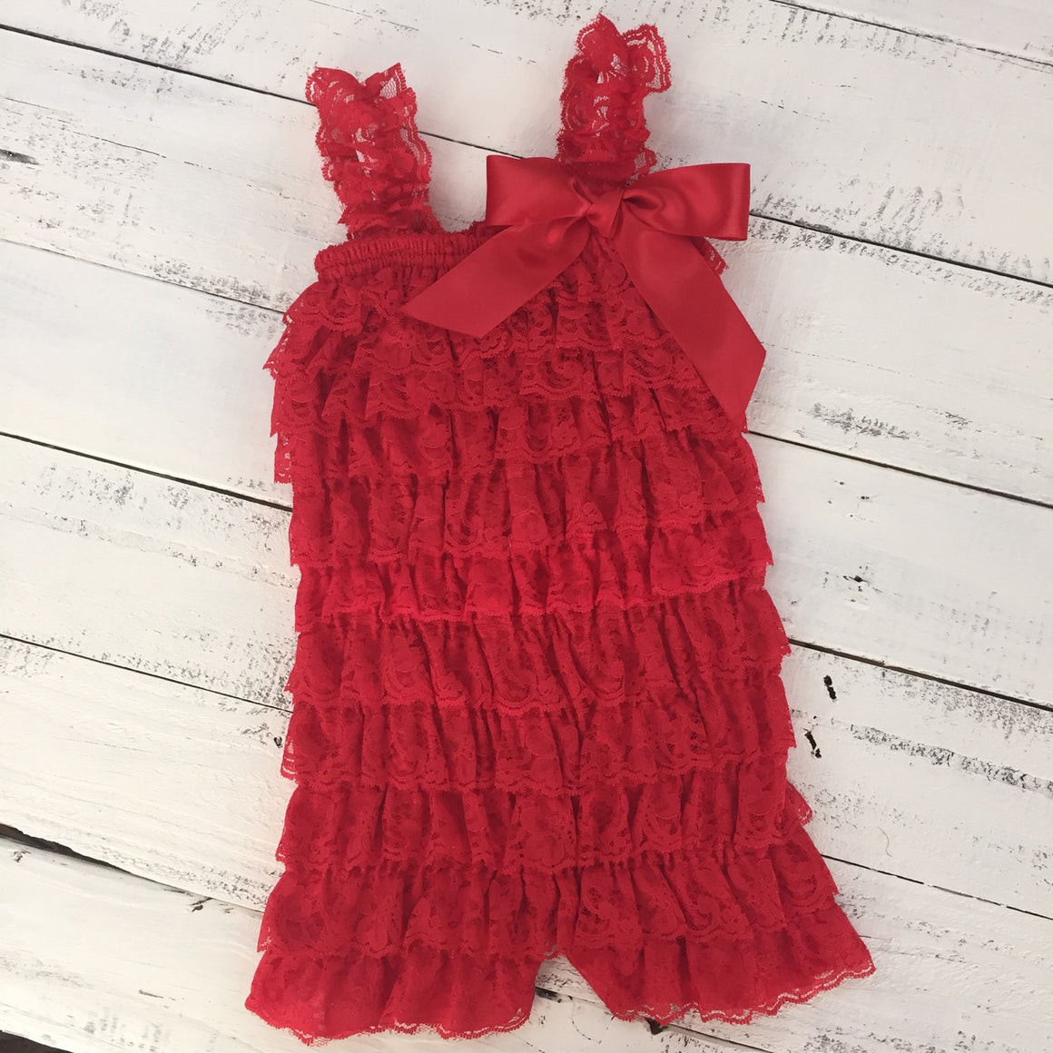 Lace Petti Romper - Red, Green, Ivory, Champagne - HoneyLoveBoutique