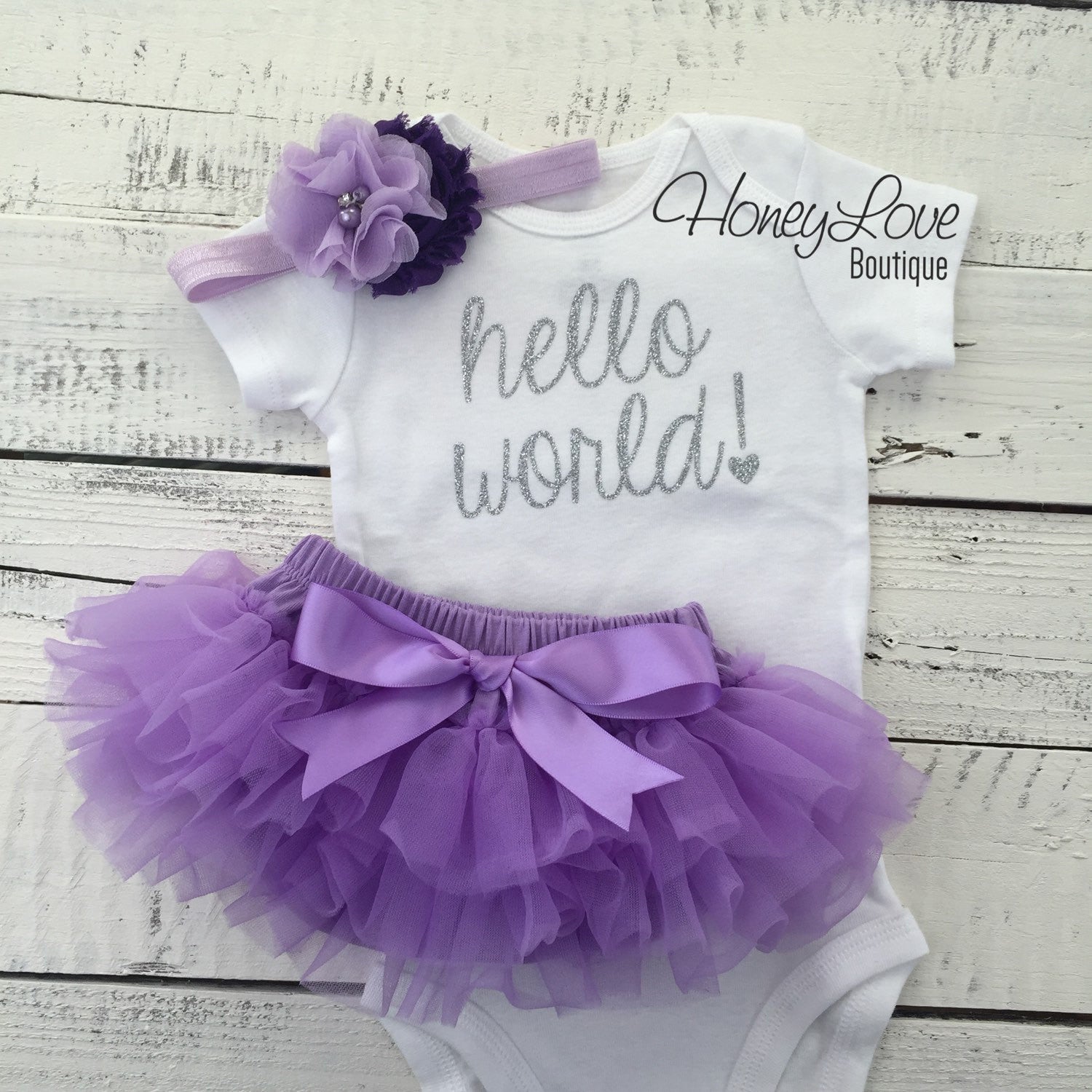 Purple Outfits For Newborns To Come Home In Hello World! Outfit