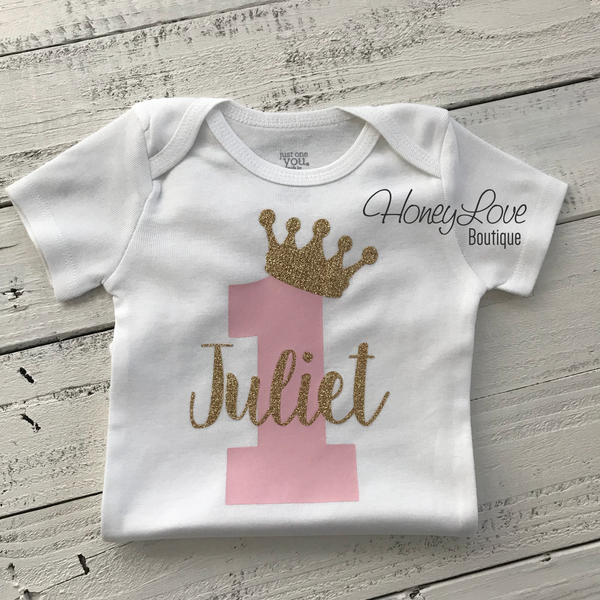 Personalized 1st Birthday Princess Bodysuit - HoneyLoveBoutique